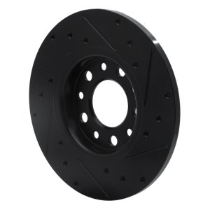Chrysler 200 Brake Rotor (1) - Rear Left - R1 Concepts - Drilled & Slotted - Black - `14-`22
